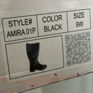 Twisted Amira - Woman’s Black over the calf boots .